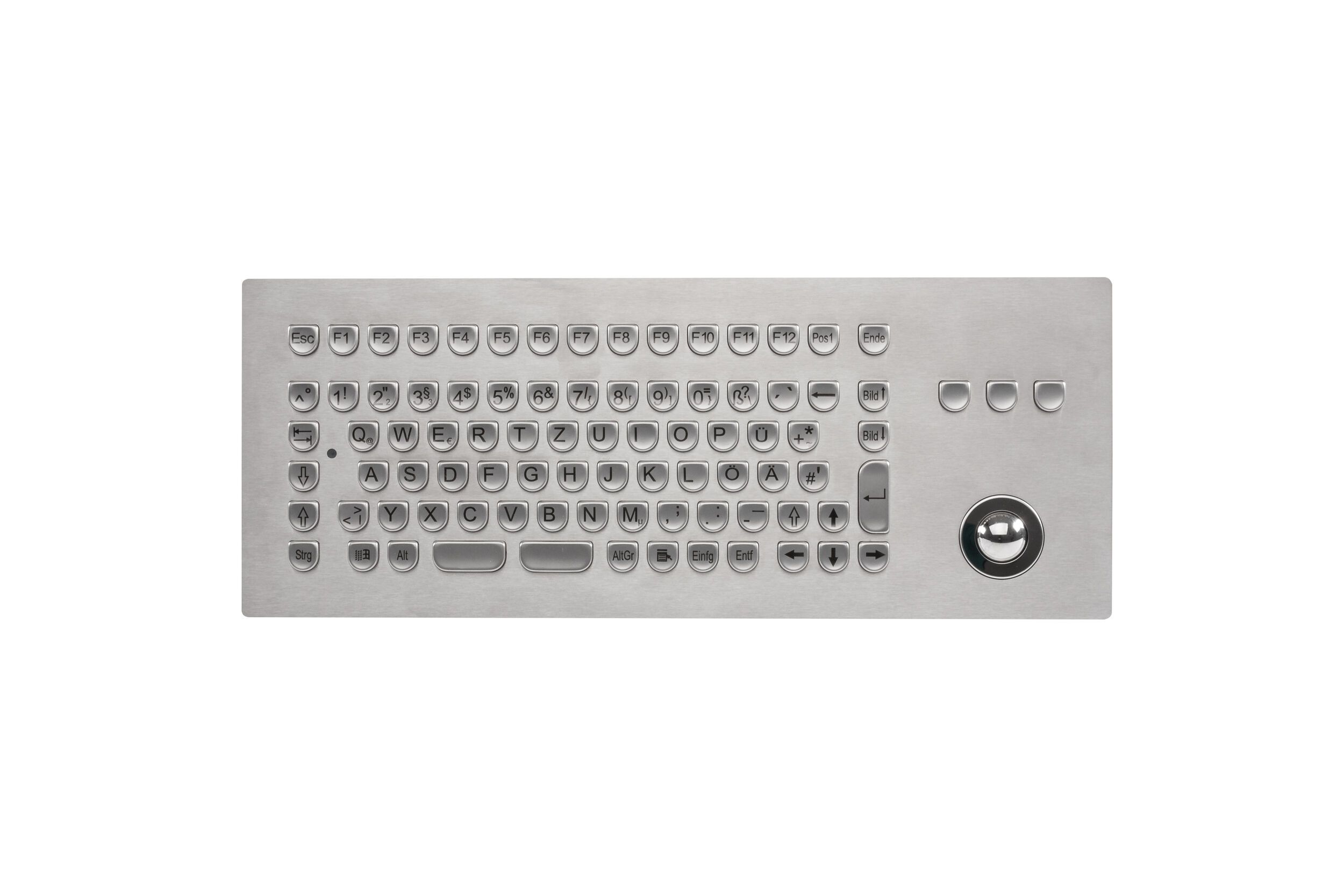 InduSteel® Stainless steel front mount keyboard with 25mm trackball