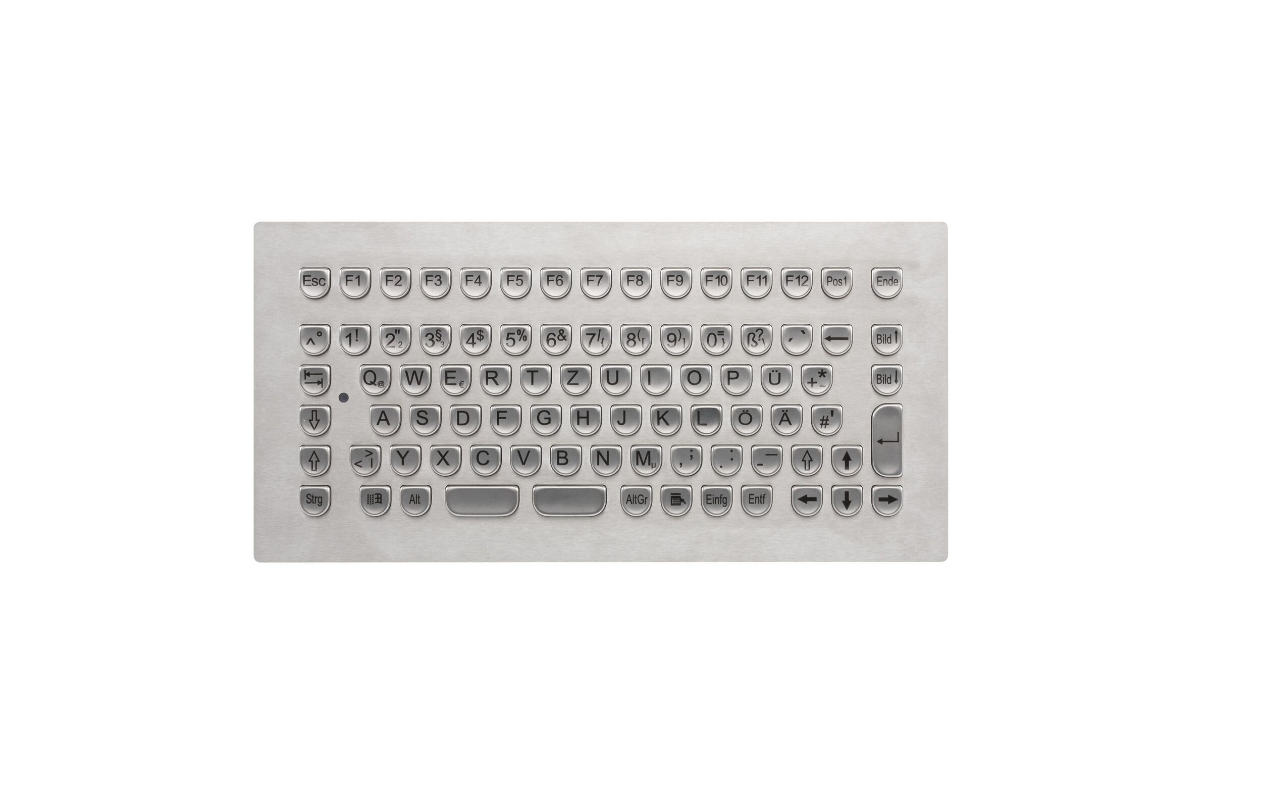 InduSteel® Stainless steel front mount keyboard compact, frontview