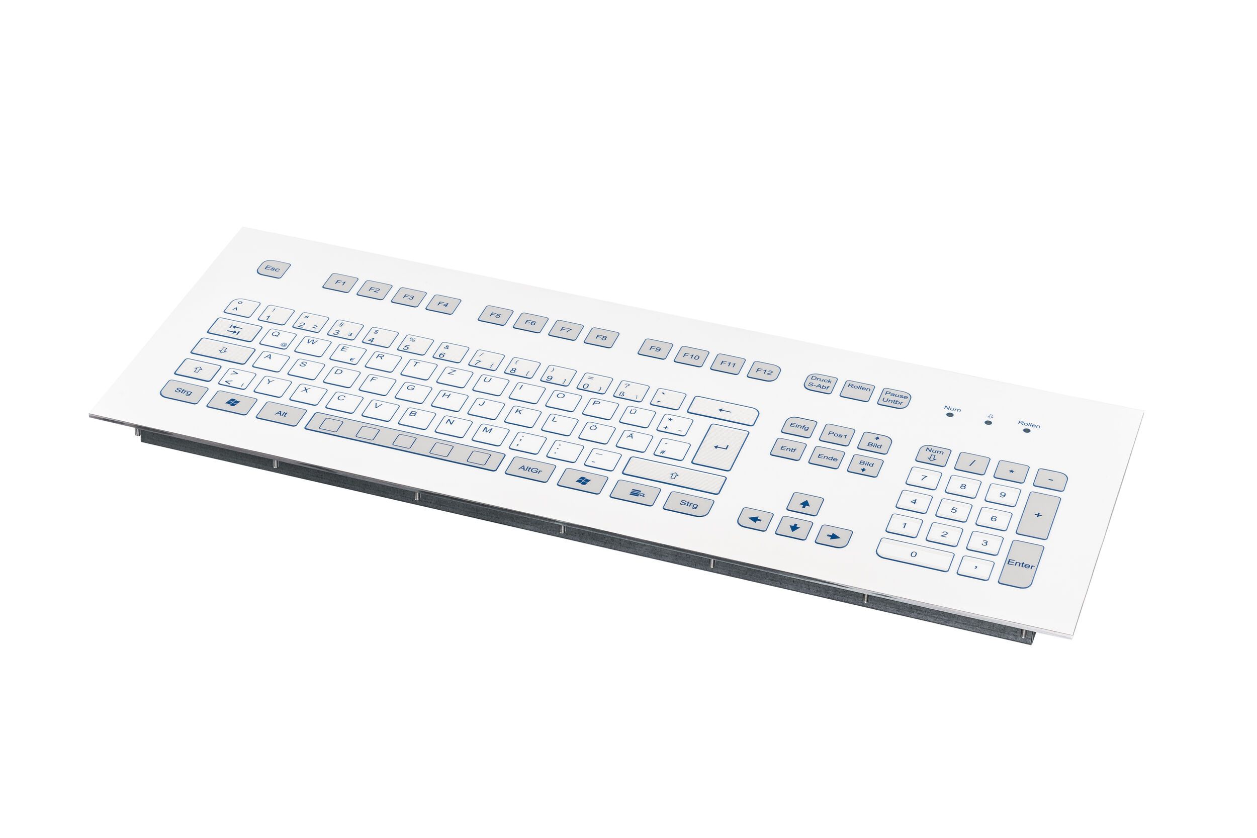 Foil covered keyboard, white, frontview