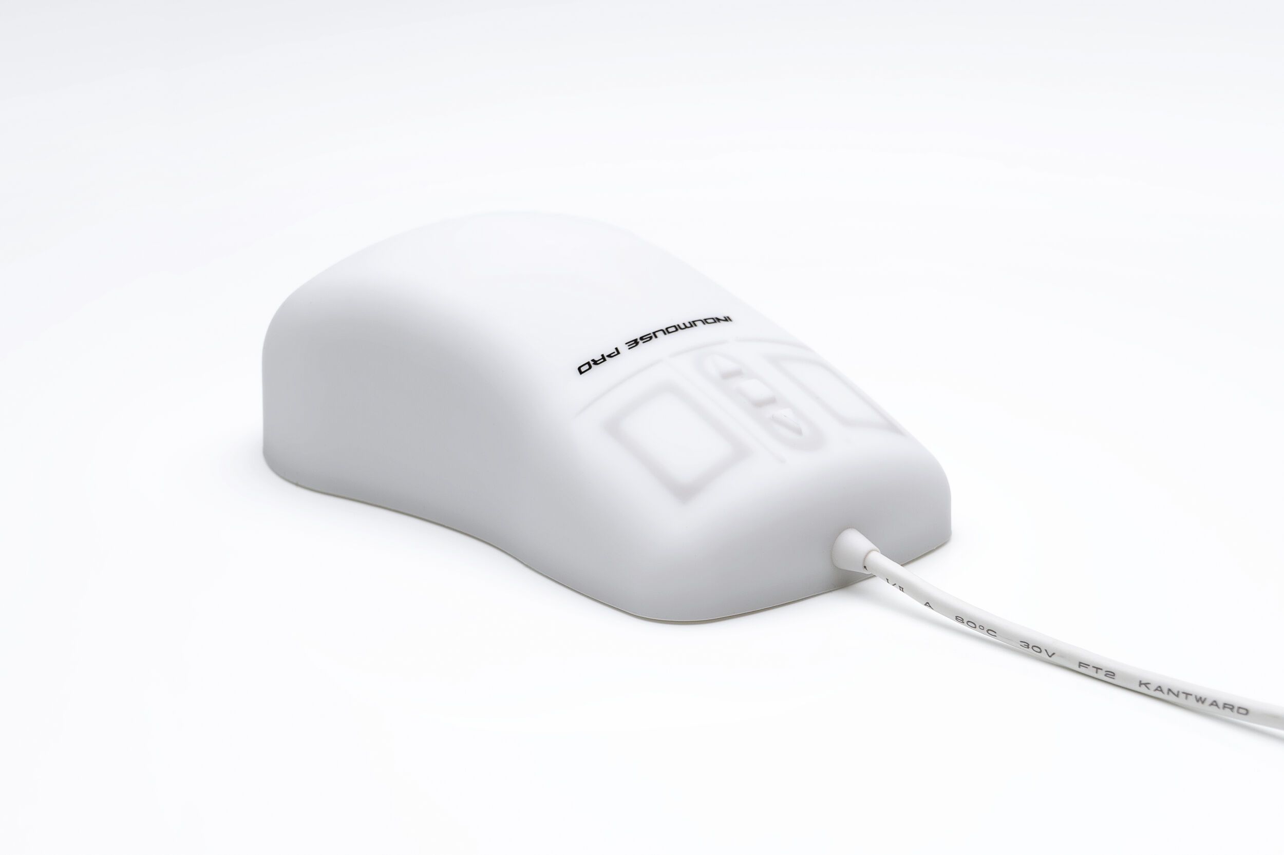 Indumaus® Pro - Silicon mouse, white, sideview