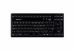 Silicon keyboard with integrated mousebutton, black, frontview