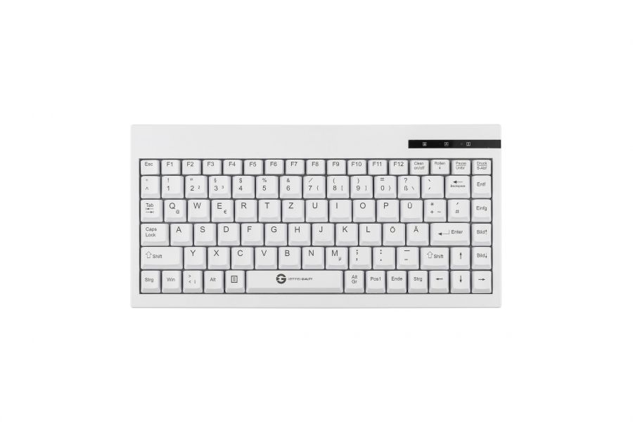 Cleantype Easy Basic Compact Black, Plastic Keyboard, white, frontview